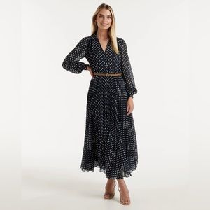 Ever New Curve Antonella Pleated Midi Shirt Dress- Size 14